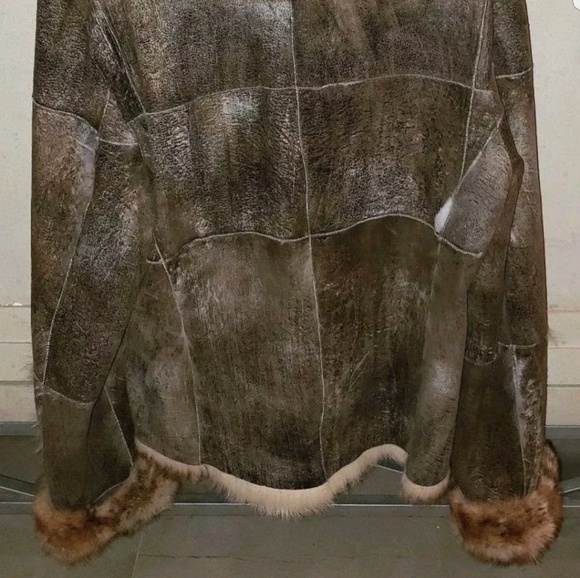Ladies Tanned Leather Dyed Rabbit Fur Jacket - Picture 5 of 8